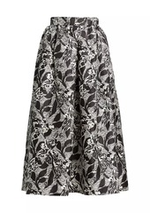 Max Mara Rotondo Leaf-Print Midi-Skirt