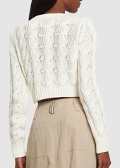 Max Mara Sfinge Cable Knit Crop Top