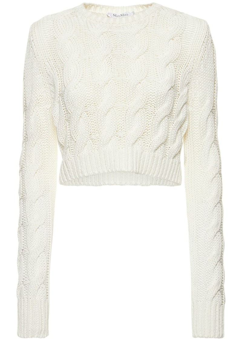 Max Mara Sfinge Cable Knit Crop Top