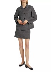 Max Mara Stone Wool-Mohair Miniskirt