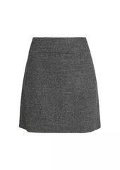 Max Mara Stone Wool-Mohair Miniskirt