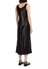 Max Mara Talete Satin Scoopneck Midi-Dress