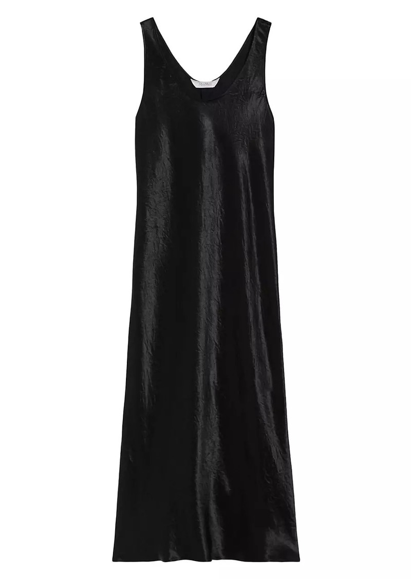 Max Mara Talete Satin Scoopneck Midi-Dress