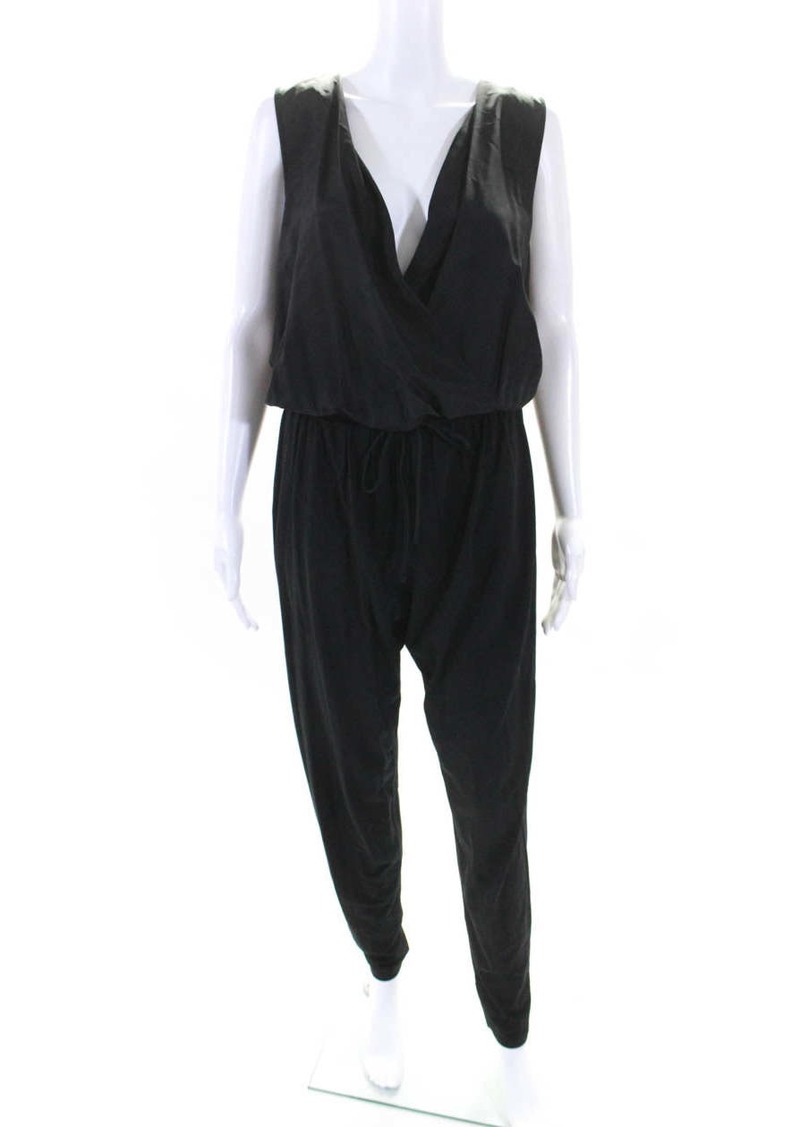 Weekend Max Mara Womens Sleeveless V Neck Slim Fit Jumpsuit Black