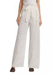 Max Mara Xero Striped Paperbag-Waist Pants