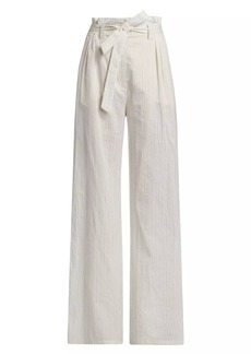 Max Mara Xero Striped Paperbag-Waist Pants