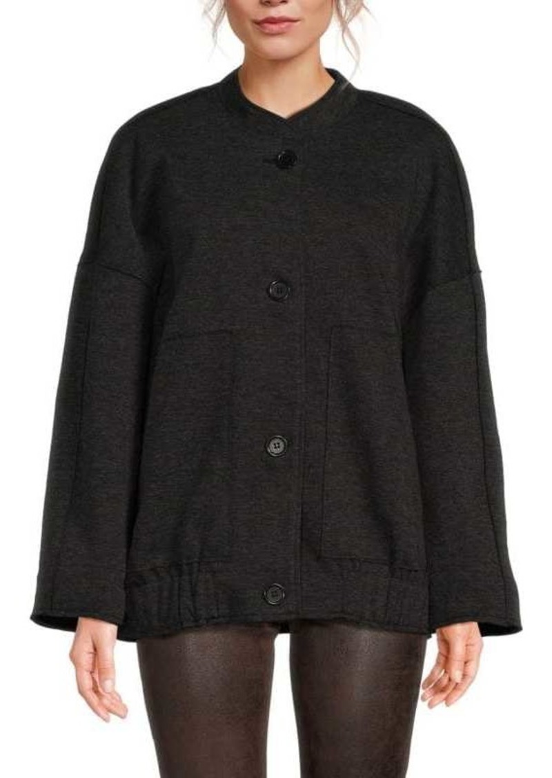 Max Studio Brushed Knit Button Jacket