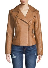 Max Studio Classic Faux Leather Jacket