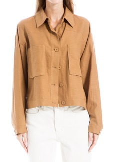 MAX STUDIO Boxy Linen Blend Utility Jacket in Toast at Nordstrom Rack