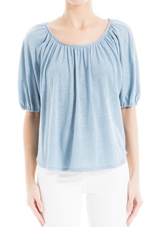 Max Studio Bubble Sleeve Linen-Blend Top