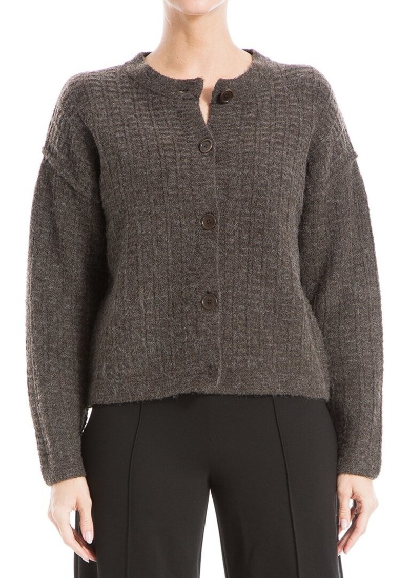 Max Studio Button Front Wool-Blend Cardigan