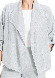 Max Studio Drape Front Linen-Blend Jacket