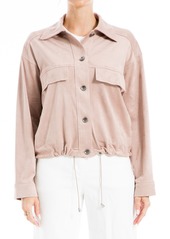 MAX STUDIO Faux Suede Bomber Jacket in Olive Tree at Nordstrom Rack