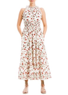 MAX STUDIO Floral Smocked Maxi Dress in Ecru Curly Clusters at Nordstrom Rack