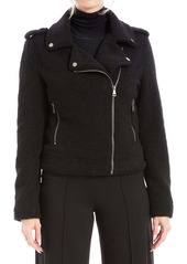 Max Studio Knit Faux Fur Zip Front Jacket