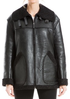 Max Studio Leatherette Zip Front Jacket