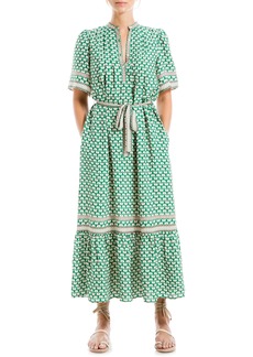 MAX STUDIO Patterned Maxi Dress in Green at Nordstrom Rack