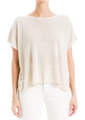 MAX STUDIO Short Sleeve Sweater in Army/Oystr Tckng Strp at Nordstrom Rack