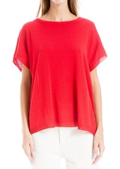 MAX STUDIO Short Sleeve Sweater in Army/Oystr Tckng Strp at Nordstrom Rack