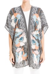 MAX STUDIO Signature Floral Print Ruana in Ivory/Blush Orchid Shell at Nordstrom Rack
