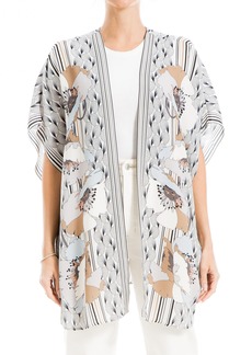 MAX STUDIO Signature Floral Print Ruana in Ivory/Blush Orchid Shell at Nordstrom Rack