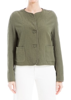 MAX STUDIO Textured Double Weave Jacket in Olive at Nordstrom Rack