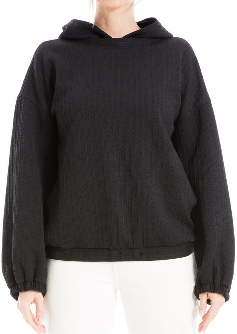Max Studio Textured Hooded Pullover