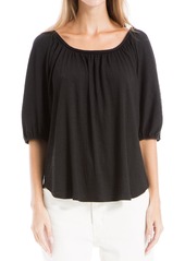MAX STUDIO Textured Knit Bubble Sleeve Knit Top in Eggshell at Nordstrom Rack