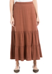 MAX STUDIO Textured Knit Tiered Maxi Skirt in Brown at Nordstrom Rack