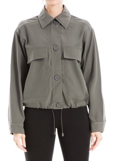 MAX STUDIO Twill Utility Shirt Jacket in Army at Nordstrom Rack