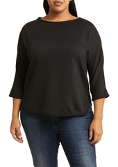 MAX STUDIO Waffle Knit Top in Black at Nordstrom Rack