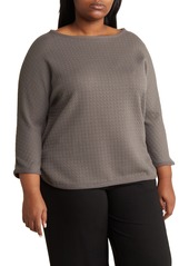 MAX STUDIO Waffle Knit Top in Charcoal at Nordstrom Rack