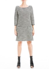 Max Studio Women's 3/4 Sleeve Tweed Short Dress