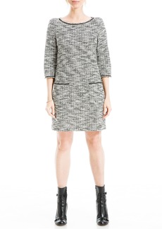Max Studio Women's 3/4 Sleeve Tweed Short Dress