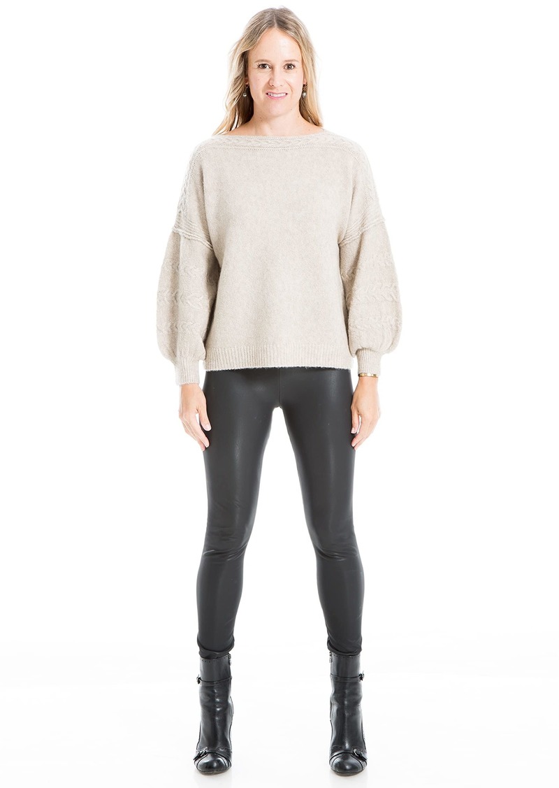 Max Studio Women's Bubble Sleeve Pullover Sweater