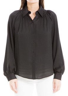Max Studio Women's Button Front Collared Blouse