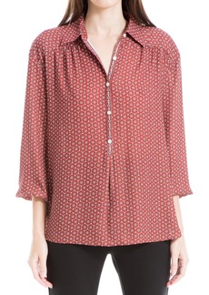 Max Studio Women's Crepe 3/4 Sleeve Collar Shirt