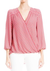 Max Studio Women's Crepe Shirtale Wrap Blouse