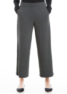 Max Studio Women's Double Knit Wide Leg Cropped Pant Black/Charcoal-Ym-Ab230114