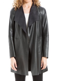 Max Studio Women's Faux Leatherette Long Jacket