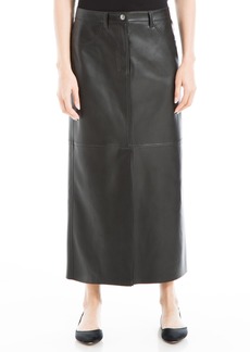 Max Studio Women's Faux Leatherette Long Skirt