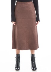 Max Studio Women's Faux Suede A-Line Silhouette Midi Skirt Us
