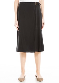 Max Studio Women's Faux Wrap Knee Length Skirt with Waist Tie