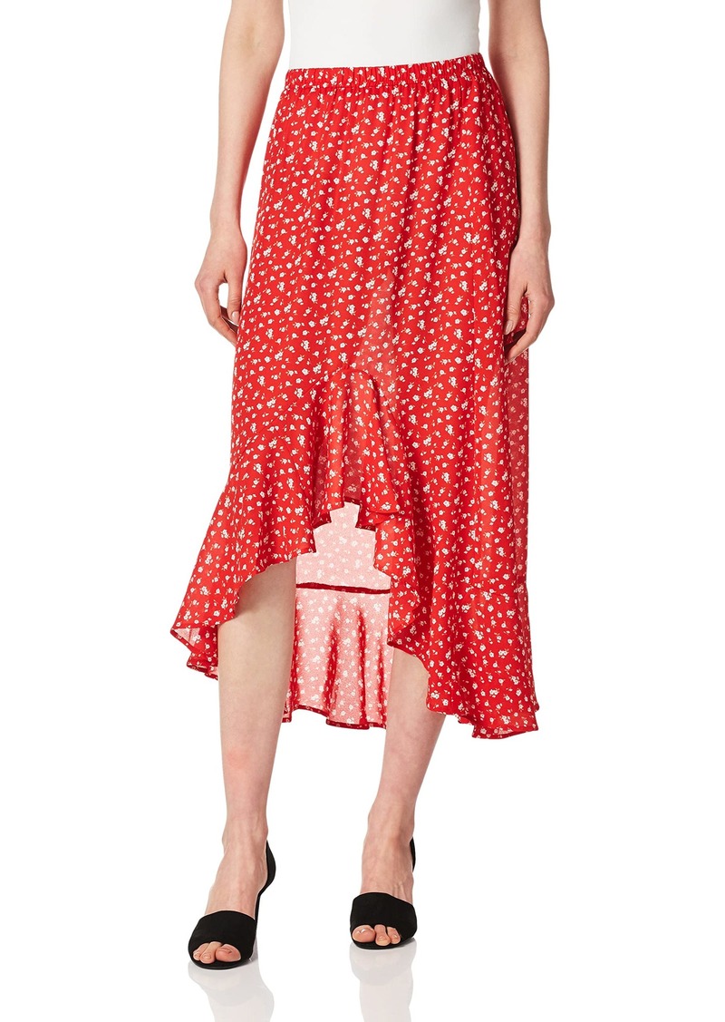 Max Studio Women's Floral Print Ruffle Hem Maxi Skirt