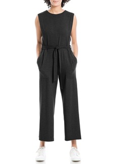 Max Studio Women's French Terry Waist Tie Jumpsuit  Extra Large