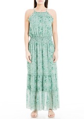 Max Studio Women's Georgette Sleeveless Embroidered Neck Maxi Dress