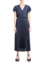 Max Studio Women's Jacquard Shine Dot Pleated Midi Dress