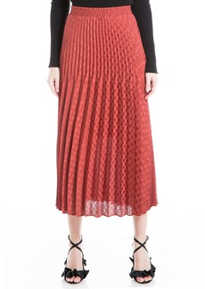 Max Studio Women's Jacquard Shine Dot Pleated Midi Skirt