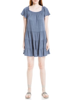 Max Studio Women's Jersey Sleeve Tiered Short Dress
