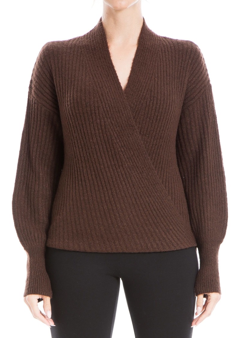 Max Studio Women's Long Sleeve Cross Over Sweater